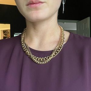 Gold chain layering necklaces